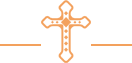 A rectangular orange background with two lines.